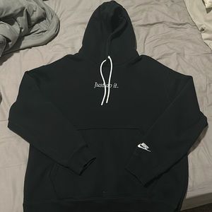Oversized Black Nike Hoodie (“Just Do It”) - Size XL